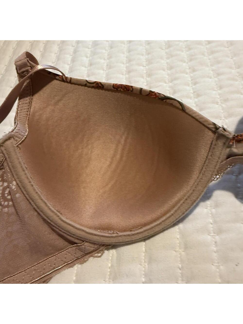 Jessica Simpson 36C Taupe Mauve With Flowers Bra Underwire Lined Floral - Picture 5 of 15